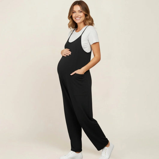 Relaxed-Fit Oversized Jumpsuit for Maternity & Postpartum