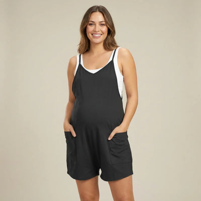 Relaxed-Fit Jumpsuit Shorts for Maternity & Postpartum