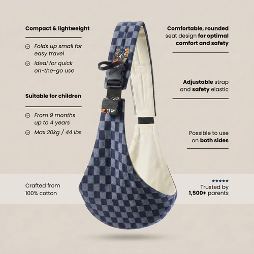 Somnia Baby Sling Carrier | Navy Check