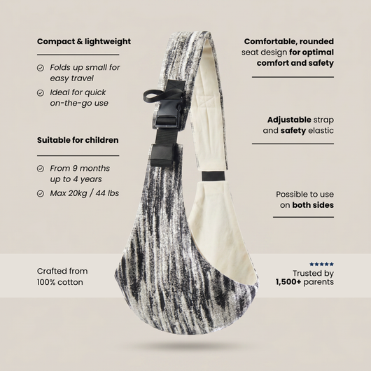 Baby Sling Carrier | Urban Brushstroke — secure, ergonomic, and designed for on the go.