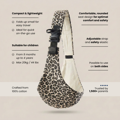Baby Sling Carrier | Wild Leopard — secure, ergonomic, and designed for on the go.