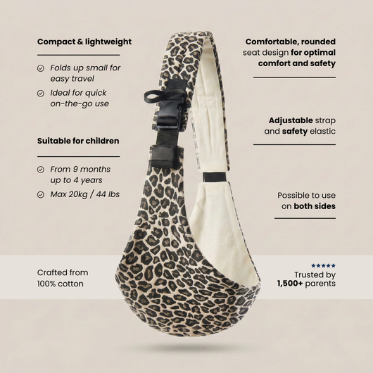 Baby Sling Carrier | Wild Leopard — secure, ergonomic, and designed for on the go.