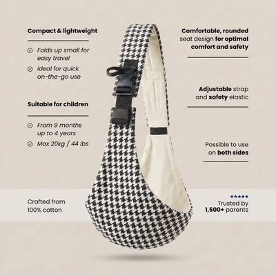 Baby Sling Carrier | Classic Houndstooth — secure, ergonomic, and designed  for on the go.