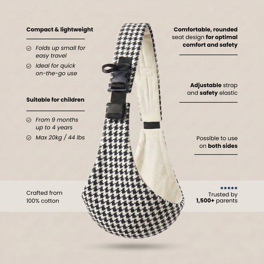 Baby Sling Carrier | Classic Houndstooth — secure, ergonomic, and designed  for on the go.