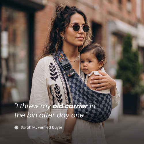 Somnia Baby Sling Carrier | Navy Check