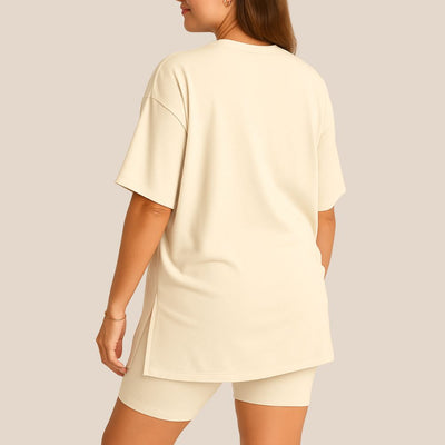 Ultra-Soft Maternity Tee & Shorts Two‑Piece Set