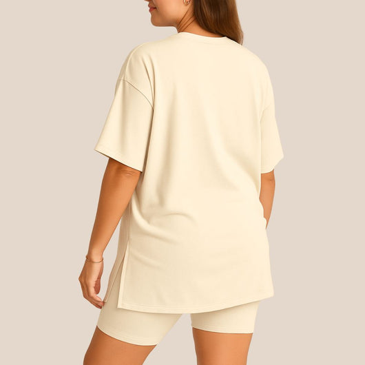 Ultra-Soft Maternity Tee & Shorts Two‑Piece Set