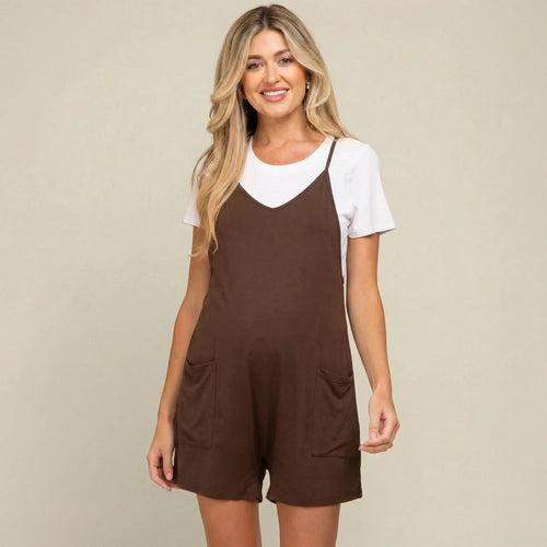 Relaxed-Fit Jumpsuit Shorts for Maternity & Postpartum