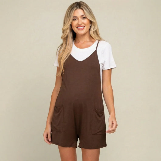 Relaxed-Fit Jumpsuit Shorts for Maternity & Postpartum