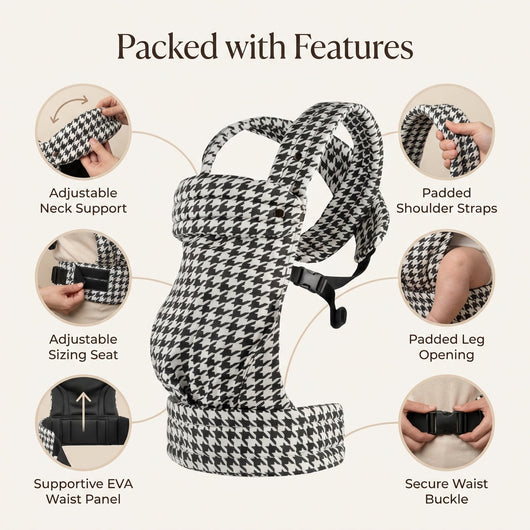 The Mama Carrier - Noir Houndstooth Classic