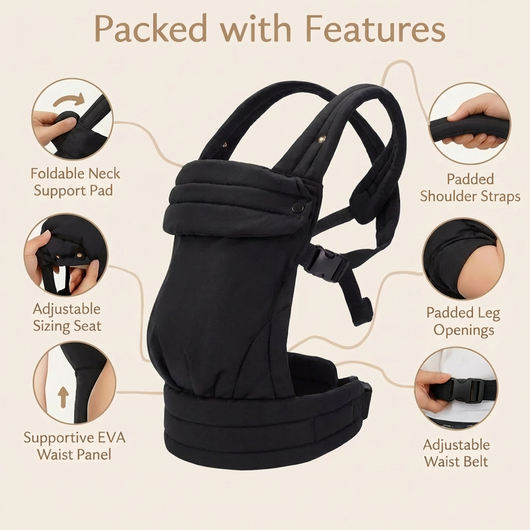 The Mama Carrier – Midnight Houndstooth Black