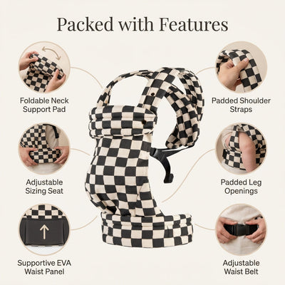 The Mama Carrier - Ivory Checkered Black