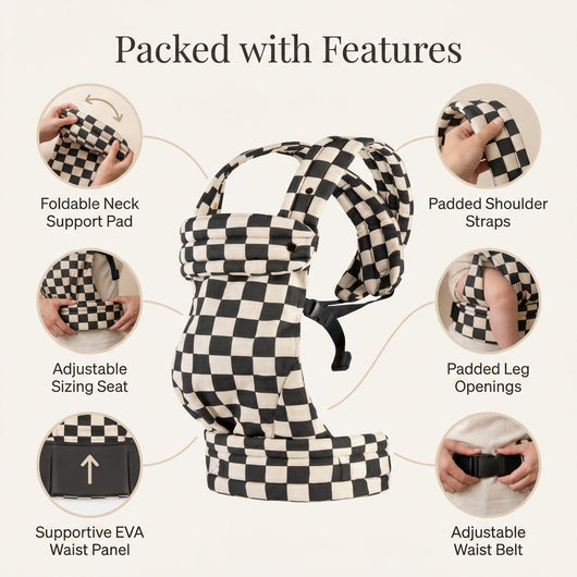 The Mama Carrier - Ivory Checkered Black