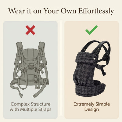 The Mama Carrier - Onyx Houndstooth Grey