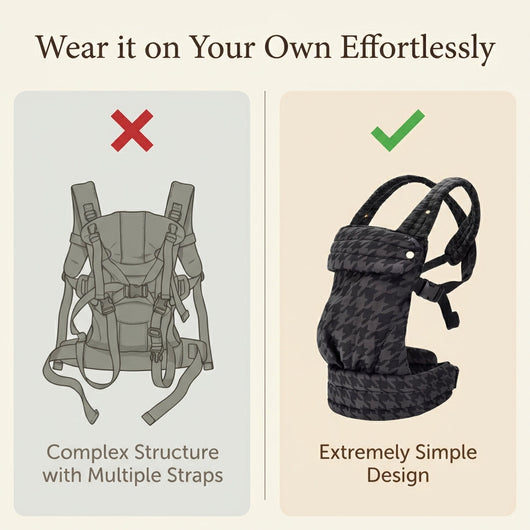 The Mama Carrier - Onyx Houndstooth Grey