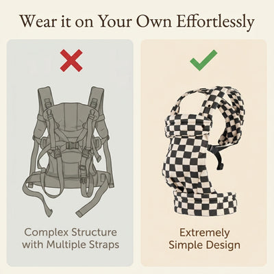 The Mama Carrier - Ivory Checkered Black