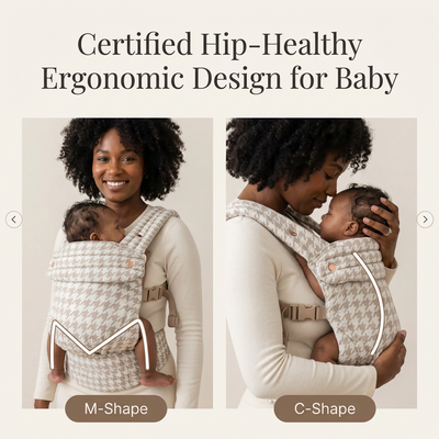 The Mama Carrier - Sand Houndstooth Beige
