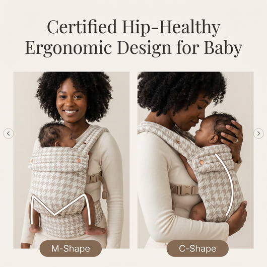 The Mama Carrier - Sand Houndstooth Beige
