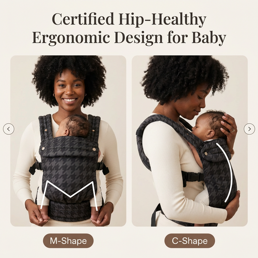 The Mama Carrier - Onyx Houndstooth Grey